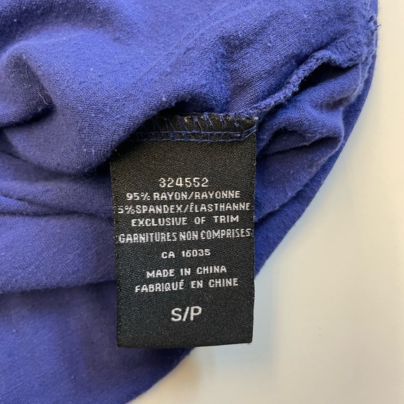 Nicole Miller royal blue lace trimmed short sleeve blouse top women's size Small - Picture 7 of 10